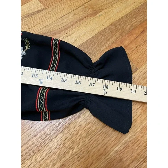 Free People Fleur du Jour Women's S Black Dress Mini Floral Embroidered Boho - Picture 8 of 11